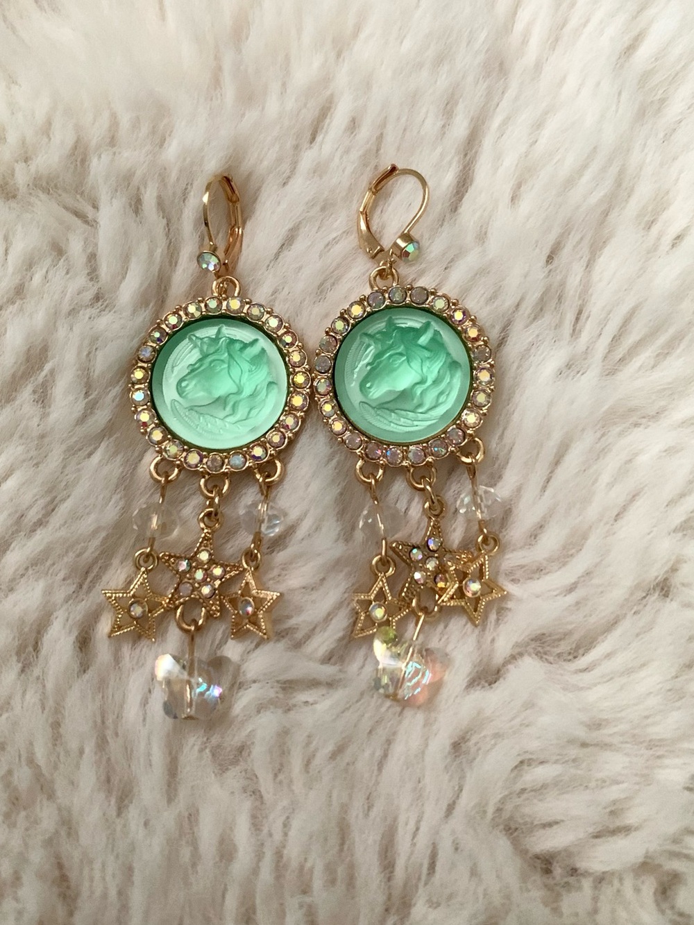 Kirk’s Folly Green Unicorn Dangling Earrings